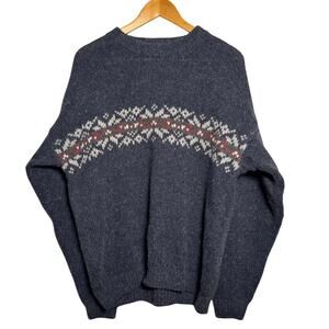 Vintage Sonoma Fair Isle Crewneck Sweater L Ramie Angora Grandpa Cabincore